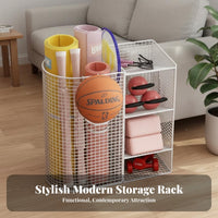 Exercise Mat Storage Rack With Wheels Home Gym Equipment Organizer Space Saving Design Rolling Home Gym Organizer for Living Room