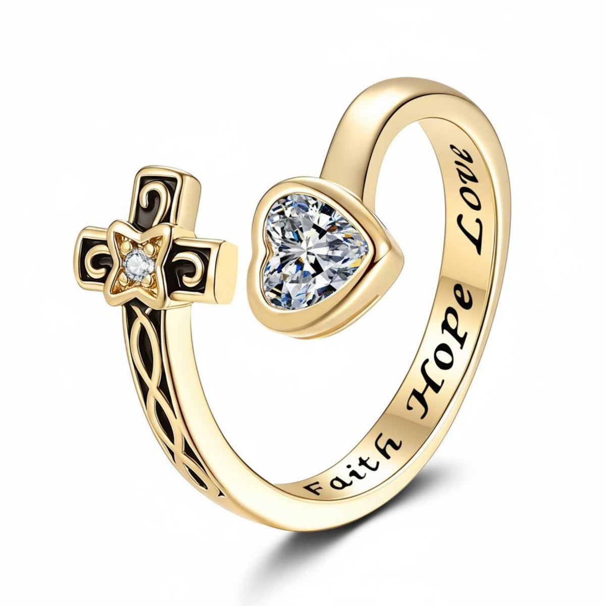 Adjustable Cross Rings Inspirational Cross Rings Metal for Women, Christians