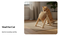 Cat Scratching Sphere Furniture Protection Sisal Rope Scratcher Sphere Wooden Stand Cat Scratcher Interactive Pet Supplies