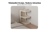 Elegant Design 3-Tier C-Shaped Stand Space-Saving 3-Tier C-Shaped Table Minimalist Design Nightstand Sturdy Structure for Renters, Apartment Dwellers, Students, Bedroom, Living Room, Small Areas, Office
