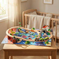 Motorized Dinosaur Track Toy Prehistoric Tabletop Track Set Playset for Nursery