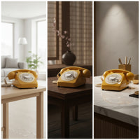 Rotary Desk Telephone Vintage-Style SIM Card Telephone Glossy Handsunrestricted for Home Decor, Office