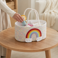 Cotton Rope Basket, Small Storage, Laundry Organizer, With Handles, Kids Room, Toy Storage