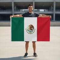 Long-Lasting Polyester Material 5x3 Ft Mexican National Flag Double-Stitched Border 3x5 Ft Mexican National Flag Metal Grommets Bandera De Mexican Reinforced Stitching for Sports Fans, Event Organizers, International Soccer Tournament, Parades, Outdoor