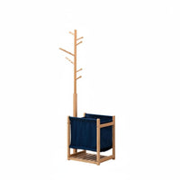 Multi-Functional Coat Rack with Laundry Hamper Allsingle-All-in-Single Storage Freestanding Entryway Organizer Space-Saving Clothing Stand Detachable Basket for Apartment Dwellers, Students, Homeowners, Hallway, Bedroom, Dorm Room