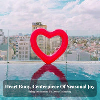 Long-Lasting PVC Heart Shaped Pool Inflatable High Weight Capacity Inflatable Heart Swim Float Easy to Inflate for Adults, Summer Vacation