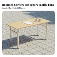 Installation Long Table Minimalist Design No-Assembly Desk Multi-Use Foldable Study Table for Home Users, Kids, Outdoor, Training Room, Bedroom