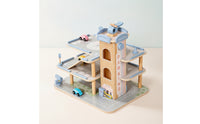 Pastel Wooden Parking Garage Playset Parking Garage with Ramps Smooth Play Set Compatible for Children, Toddlers, Daycare