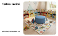 Round Upholstered Pouf Colorful Choices Ottoman Soft Padded Seat Footstool for Customers, Homeowners, Kindergarten, Playroom, Waiting Room