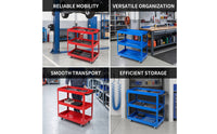 Three-Tier Tool Cart Rolling Tool Cart Lightweight for Auto Repair Shop