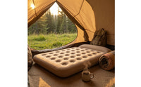 Inflatable Mattress with Built-in Pillow Tufted Inflatable Bed with Pillow Portable Airbed for Camping, Guests, Camping, Tent, Sleepovers