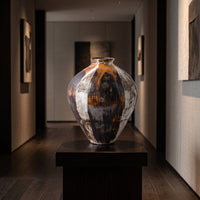 Decorative Vase Distressed Sculptural Vase Hand-Painted Vessel for Interior Designers, Hotel Foyer