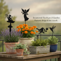 Garden Fairy Metal Silhouette Stakes Outdoor Yard Art Decor