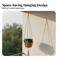 Bohemian Hanging Planter Includes Hooks Decorative Hanging Pot Holder Hanger Handmade Hanging Planter Basket for Balcony, Wall Decor, Window