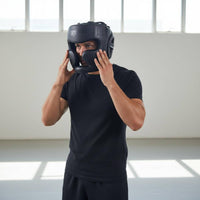 Nose Bridge Protection Full Face Boxing Helmet Padded Design Sparring Helmet with Face Guard Soft Padding Boxing Headgear Adjustable Fit for Training