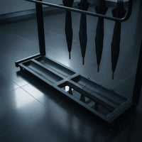 Lockable Umbrella Stand Sturdy Umbrella Holder with Base Tray Rust-Resistant Organizer for Businesses, Office Entrance