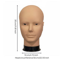 Male Practice Head Smooth Surface Bald Practice Head Professional Beauty Supply for Cosplayers