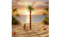 Mixed Sizes Miniature Coconut Tree Realistic Design Miniature Coconut Trees Detailed Craftsmanship Tropical Miniature Scene Trees Long-Lasting for Hobbyists, Dioramas, Fairy Gardens
