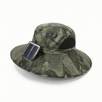 Solar Fan Hat Wide-Brim Hat with Solar Fan Lightweight for Anglers