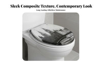Stainless Steel Hinges Resin Toilet Seat European Design Slow Close Toilet Seat Long-Lasting Material Easy to Clean for Homeowners, Families, DIY Enthusiasts, Restroom, Hotel, Home, Apartment