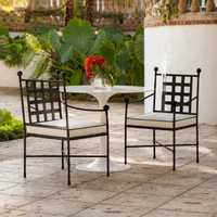 Metal garden furniture set, 2-piece balcony furniture dining group for outdoor, waterproof & weather-resistant, 50cm seat width