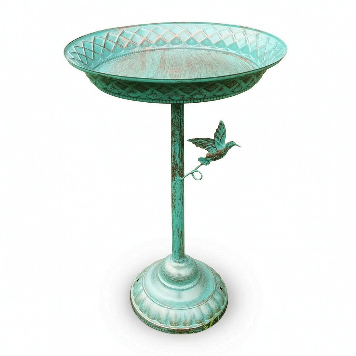 Metal Pedestal Bird Bath Weighted Bird Bath with Stand Patio Garden Decor Yard for Gardeners