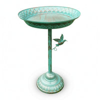 Metal Pedestal Bird Bath Weighted Bird Bath with Stand Patio Garden Decor Yard for Gardeners