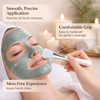 Face Brush for Clay Masks, Skincare for Mud Short Handle Facial Mini Size for Lovers