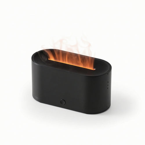 Humidifier with Flame Effect Compact Flame Humidifier Tabletop Mist Disperser Low-Profile for Bedroom, Office