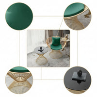 2 Pieces Lounge Chair with Table Modern Wire Chair with Cushion Airy Patio Conversation Set for Reading Corner, Living Room