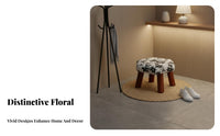 sturdy wood Legs Upholstered Shoe-Changing Bench Traditional Chinese Design Upholstered Changing Stool Soft Padded pad Entryway Seating Sturdy and long-lastinging for homeowners, Children, Expectant parents, Living Room, Bedroom, Closet