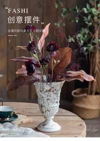 European Style Resin Tabletop Flower Arrangement Container Vintage Decor