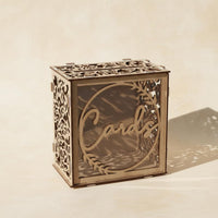 Party Decoration Wooden Wedding Card Box Romantic Design Hollow Wedding Card Holder Large Capacity Wooden Envelope Box for Couples, Brides, Grooms, Valentine