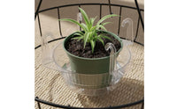 5 Pieces Clear Hanging Plant Tray with Hooks Transparent Hanging Basket Saucer with Hooks Plastic Lightweight for Gardeners, Patio, Porch
