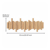 Key Coat Rack  Wood Wall-Attached Coat Hanger Creative Design Wooden Flip down Hook Rack for Entryway