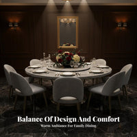 Light Luxury Round Marble Dining Table Set Nordic Design Turntable Dining Table Set Easy to Clean Household Furniture for Restaurant Owners, Families, Homeowners, Hotel, Home, Living Room