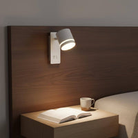 Built-in Switch Wall Lamp with Reading Light Modern Design Bedside Reading Light Adjustable Head Rotatable Wall Sconce Space Saving for Hotel, Study