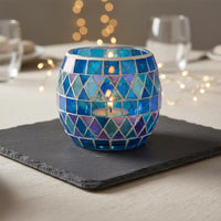 Mosaic Glass Candle Holder Table Centerpiece Mosaic Candle Holder Romantic Home Decor Decoration for DIY Enthusiasts, Spa