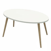 Nordic Design Oval End Table Minimalist Design Oval Accent Table Space-Saving Household Furniture Multi-Room Use for Apartment Dwellers, Homeowners, Students, Bedroom, Small Areas, Office, Entryway