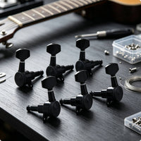 6 Pieces Closed-Gear Guitar Locking Tuners Precision Guitar Tuning Machines with Sealed Housing Easy to Install Locking Tuner Accurate for Guitarists, Luthier