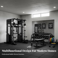 Guided Machine Squat Rack Heavy-Duty Steel Frame Complete Guided Machine Fully Adjustable Home Fitness Setup for Fitness Enthusiasts, Bodybuilders