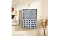 Woven Wall Basket Hanging Rope Wooden Storage Basket Handcrafted