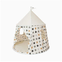 Conical Peak Design Print Teepee Tent Round Base Kids Teepee Tent Open Front Household Toy Side Curtains