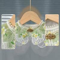 Beaded Detachable Collar Embroidered Collar with Pearls Scalloped Accessory Decorative for Photoshoots