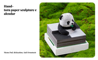 323 Pieces Creative Gift 3D Panda Memo Pad Multifunctional Panda Papercraft Block Includes Display Case for Children, School, Bedroom