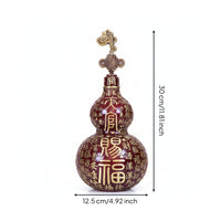 Brass Gourd Ornament Dark Red Indoor Display Gourd Ornament