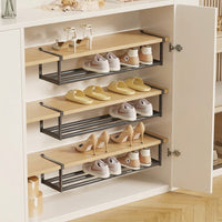 Telescopic Shoe Rack Insert, Metal Shoe Rack for Wardrobe, Space Saving Hallway Shoe Storage, Modern Minimalist Hook-On Design 12.5x20x40-70cm