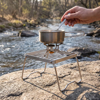 Portable 304 Stainless Steel Camping Stove Rack Folding BBQ Grill Pot Stand Mini Gas Stove Support
