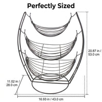 Metal Wire Fruit Basket, 3 Layer Detachable Fruit Bowl for Dining Table, Black Iron Art Fruit and Vegetable Storage, 43x28x53cm Modern Decorative Bowl