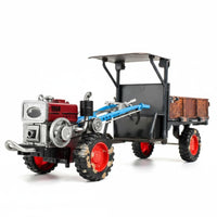 1:24 Scale Walking Tractor Model Movable Parts Vintage Two-Wheel Tractor Copy Spray Mist Function Toy Vehicle for Collectors